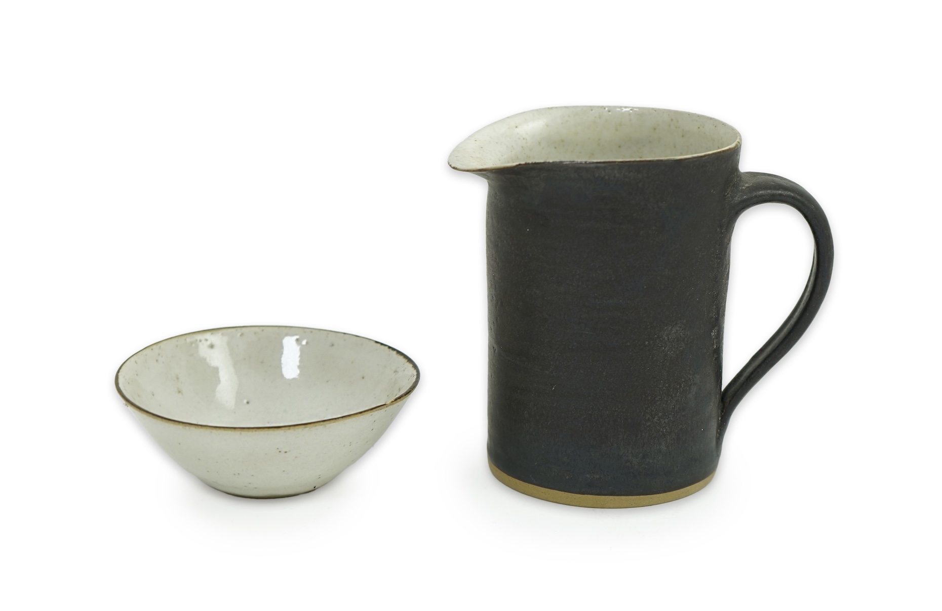 Dame Lucie Rie DBE (Austrian/British, 1902-1995): A stoneware jug and small bowl